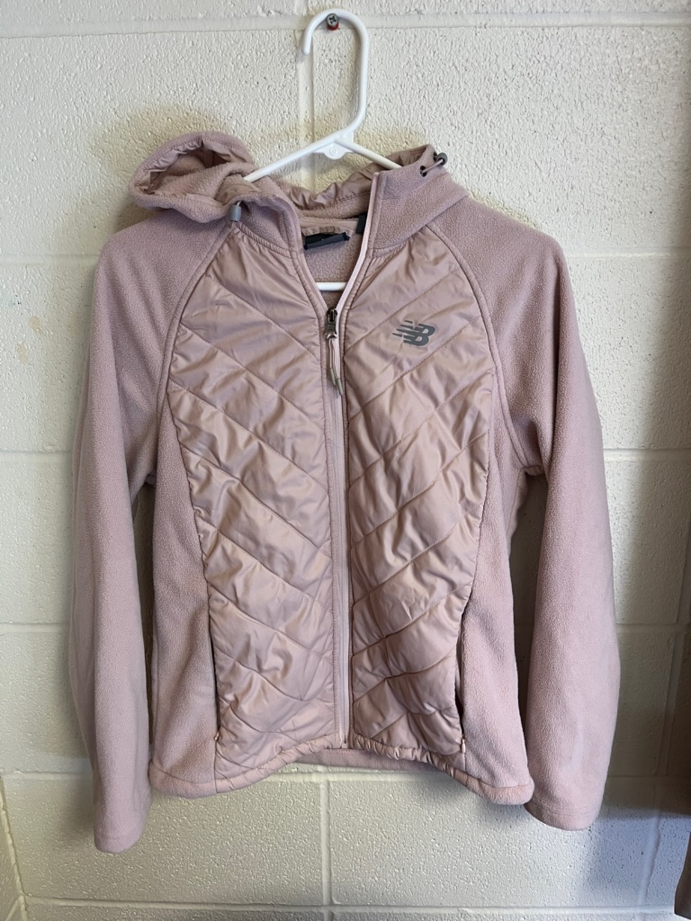 New Balance Windbreaker Fleece Jacket with Hood Pink Small